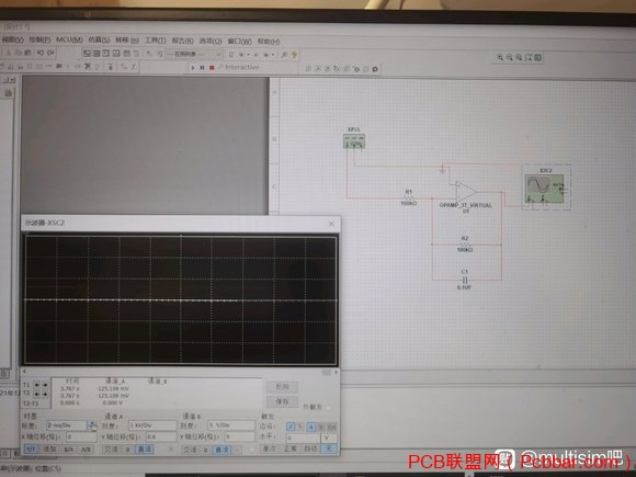 为啥这个方波变三角波都电路示波器一直是直线啊-1.jpg