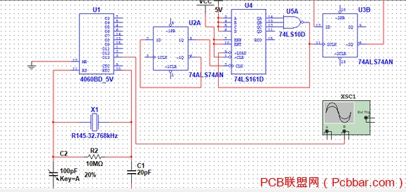 Multisim 11汾Уô4060;1hzĻ׼ʱ·-1.jpg